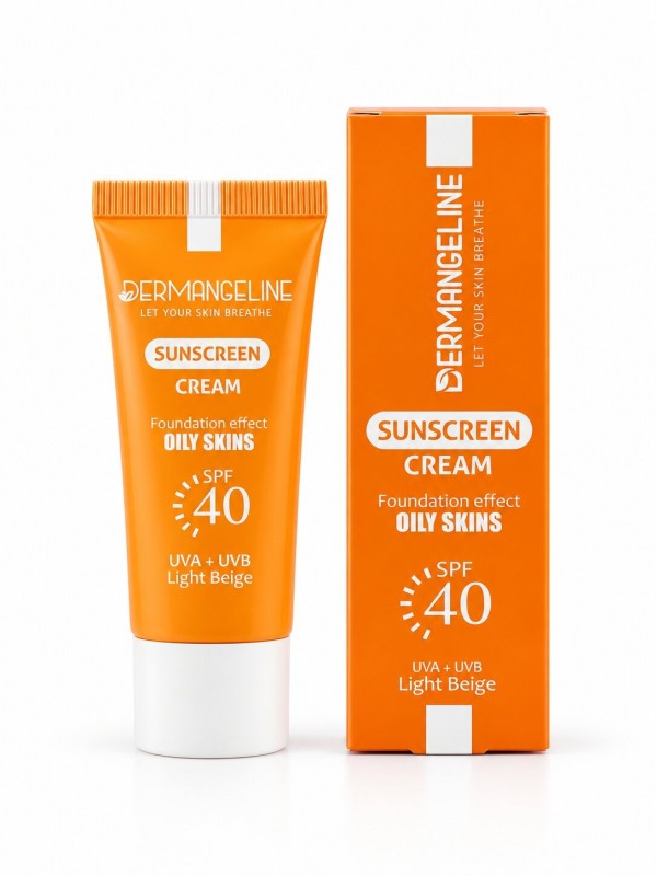 ضد آفتاب درم انجلین SPF40 رنگ Light Beige مناسب پوست چرب حجم 30 میل