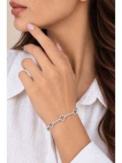 دستبند زنانه طرح نگین ونکلیف کد 359-6