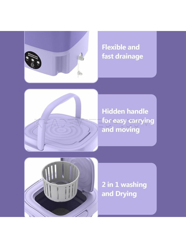 مینی واش و ماشین لباسشویی تاشو پرتابل فولدینگ مدل Folding Washing Machine بنفش