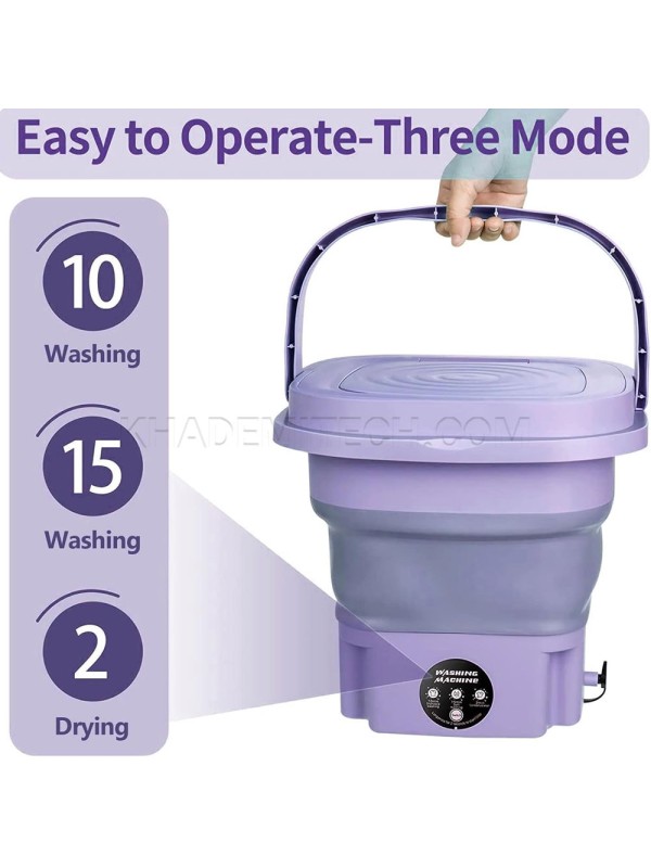 مینی واش و ماشین لباسشویی تاشو پرتابل فولدینگ مدل Folding Washing Machine بنفش