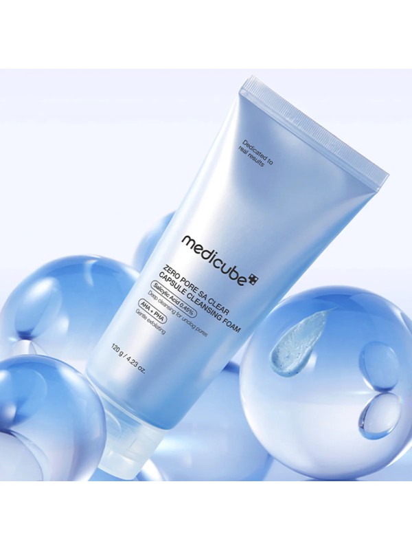 فوم شست و شوی صورت کپسولی مدی کیوب MEDICUBE مدل ZERO PURE SALICILIC ACID 0.45% وزن 120 گرم