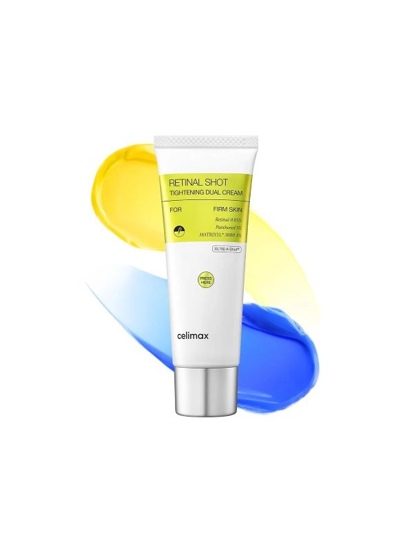 کرم دوگانه رتینال شات سلیمکس CELIMAX مدل ضد چروک، تسکین دهنده و جوانساز TIGHTENING DUAL CREAM حجم 50 میلی لیتر