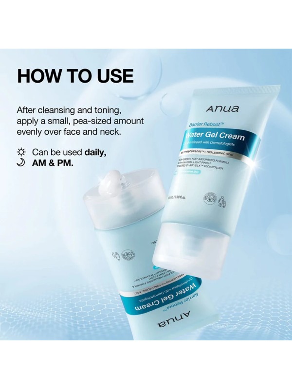 ژل کرم آبرسان و ترمیم کننده سد دفاعی آنوا ANUA سری BARRIER REBOOT مدل WATER GEL CREAM حجم 50 میلی لیتر