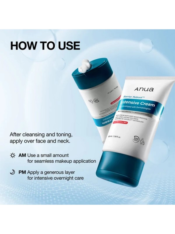 کرم مرطوب کننده و ترمیم کننده سد دفاعی آنوا ANUA سری BARRIER REBOOT مدل INTENSIVE CREAM حجم 100 میلی لیتر