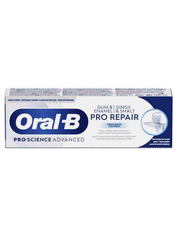 خمیر دندان اورال بی ORAL-B سری PRO-SCIENCE مدل FRESH WHITE حجم 75 میلی لیتر