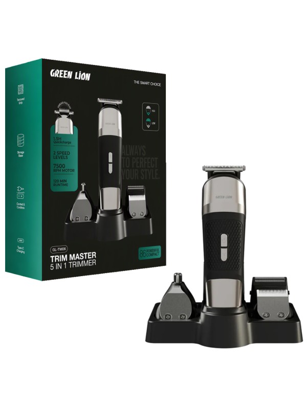 ماشین اصلاح گرین لاین مدل GREEN LION GNTM40HTBK Trim Master 5 in 1