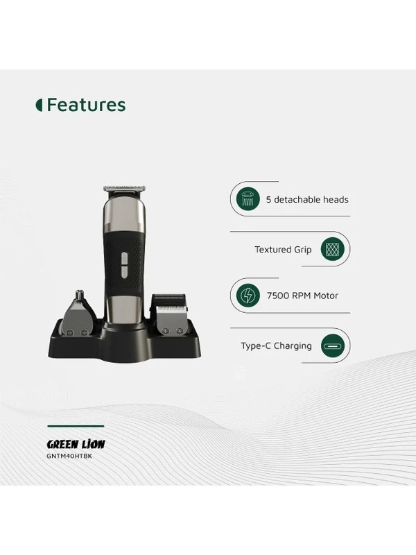 ماشین اصلاح گرین لاین مدل GREEN LION GNTM40HTBK Trim Master 5 in 1