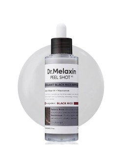 سرم صورت پیل شات دکتر ملاکسین DR. MELAXIN سری PEEL SHOT مدل BLACK RICE AMPOULE حجم 80 میلی لیتر