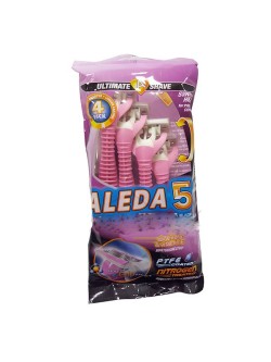 خودتراش 5 لبه صورتی آلدا Aleda بسته 4 عددی