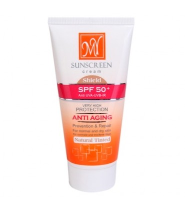 کرم ضد آفتاب SPF50 ضد چروک شیلد (رنگی طبیعی) مای