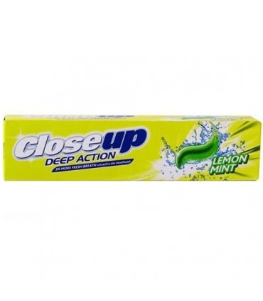 خمیر دندان Deep Action Lemon Mint Twist نعنایی و لیمویی کلوز آپ 125گرم