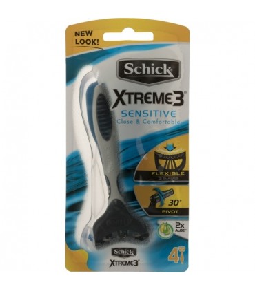 خودتراش مردانه 3 لبه مدل Xtreme Sensitive 3 شیک بسته 4 عددی