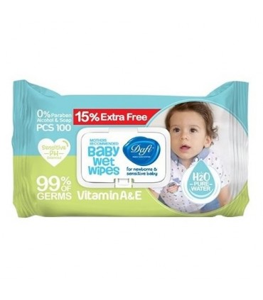 دستمال مرطوب کودک دافی بسته 100 عددی