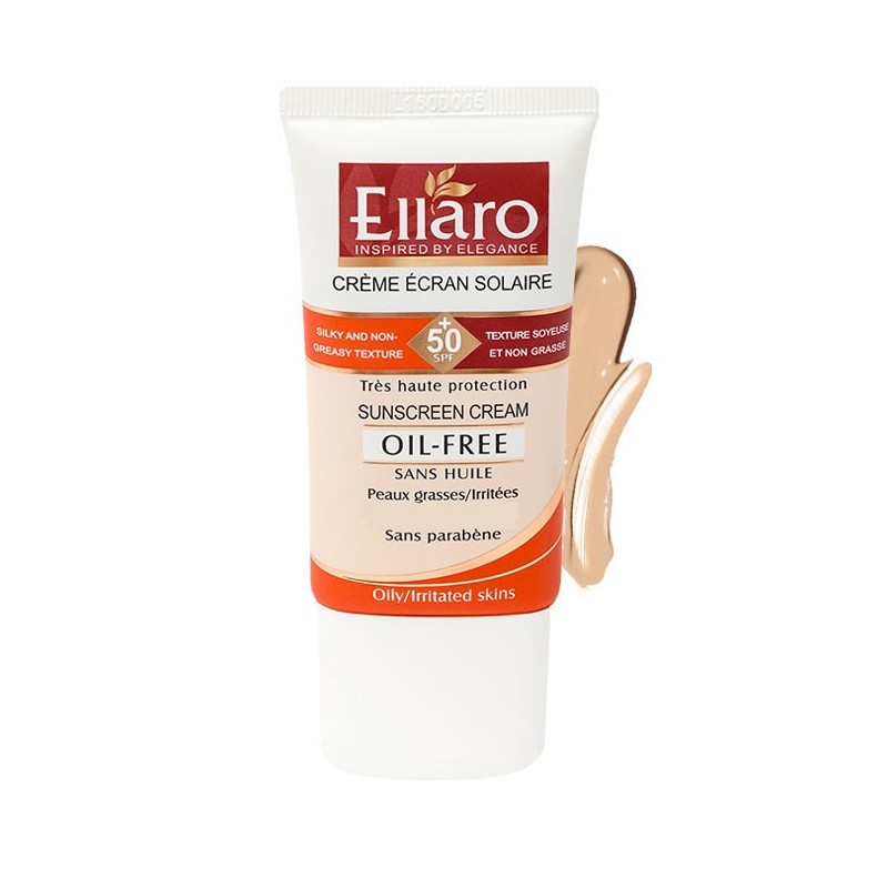 کرم ضد آفتاب SPF50 مناسب پوست های چرب بژ روشن فاقد پاربن الارو 40 میل