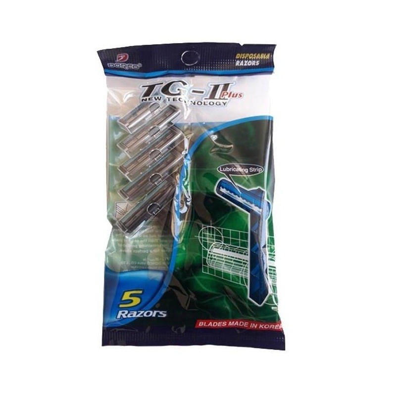 خودتراش دورکو یکبارمصرف صابوندار کد TG-II بسته 5 عددی