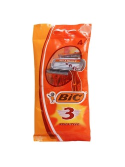 خود تراش 3 لبه مدل Sensitive نارنجی بیک بسته 3 عددی
