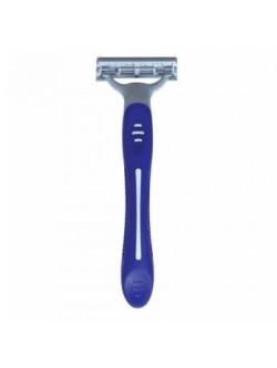 خودتراش یکبار مصرف 3 لبه مدل Exacta 3 دسته آبی شیک بسته 4 عددی