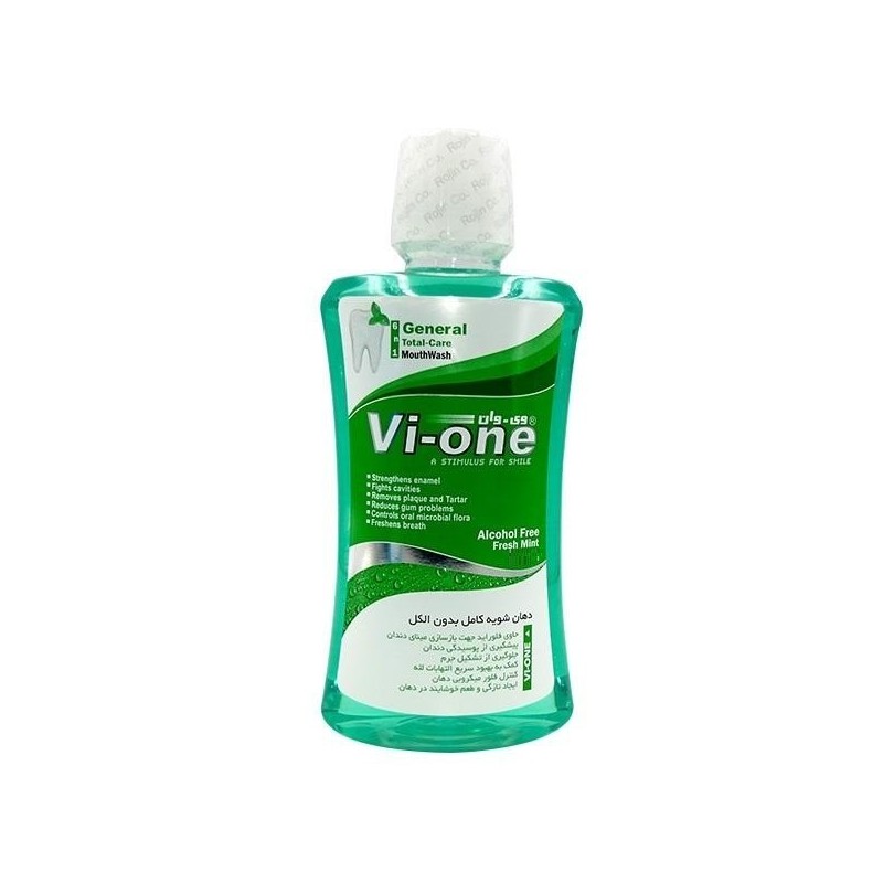 دهان شویه کامل بدون الکل مدل General Fresh Mint سبز وی وان 330 میل