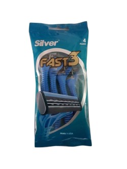 خودتراش 3 لبه مدل Fast 3 سیلور بسته 4 عددی