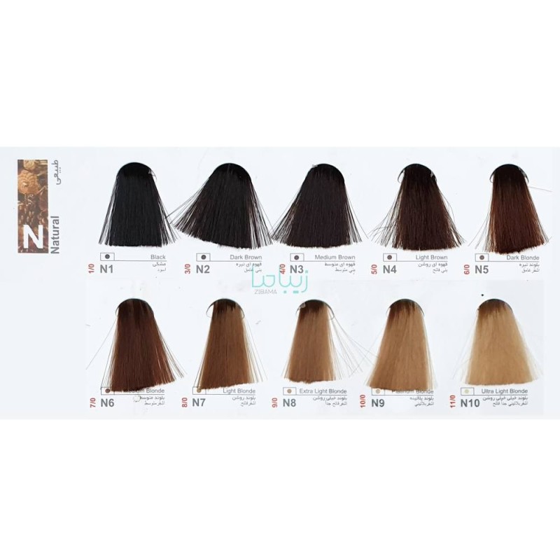رنگ مو آتوسا سری طبیعی