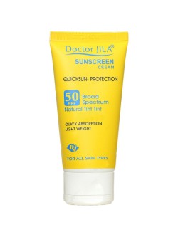 کرم ضد آفتاب دکتر ژیلا SPF50 مدل Quick Sun Protection رنگ طبیعی مناسب انواع پوست حجم 50 گرم