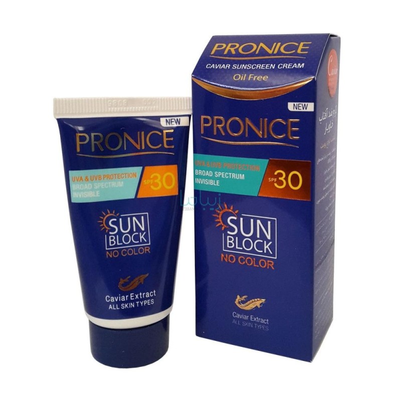 کرم ضد آفتاب SPF30 فاقد رنگ پرونایس 50 میل
