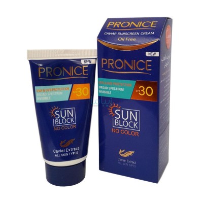 کرم ضد آفتاب SPF30 فاقد رنگ پرونایس 50 میل