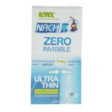 کاندوم تاخیری نازک مدل Zero Invisible کدکس بسته 12 عددی