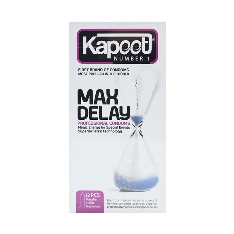 کاندوم تاخیری مدل Max Delay کاپوت بسته 12 عددی