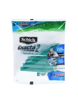 خودتراش یکبار مصرف 2 لبه مدل Exacta 2 Sensitive سبز شیک بسته 7 عددی