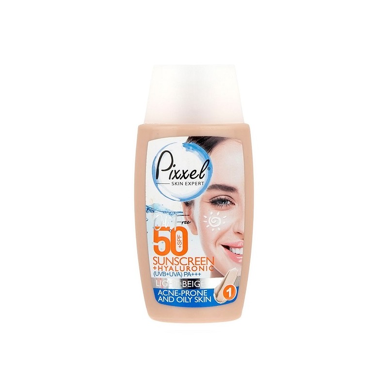 کرم ضد آفتاب SPF +50 مناسب پوست چرب مدل Light Beige پیکسل 50 میل