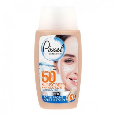 کرم ضد آفتاب SPF +50 مناسب پوست چرب مدل Light Beige پیکسل 50 میل