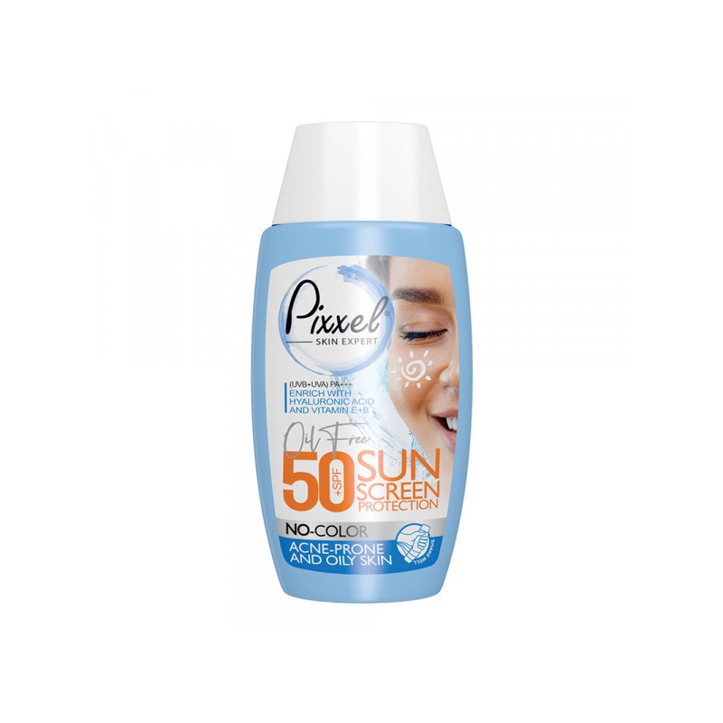 کرم ضد آفتاب SPF +50 مناسب پوست چرب و آکنه دار مدل بی رنگ No Color پیکسل 50 میل