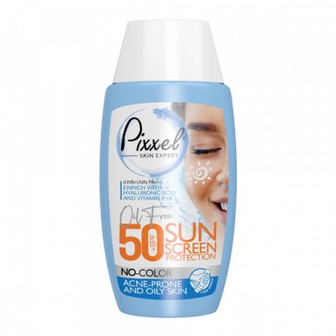 کرم ضد آفتاب SPF +50 مناسب پوست چرب و آکنه دار مدل بی رنگ No Color پیکسل 50 میل