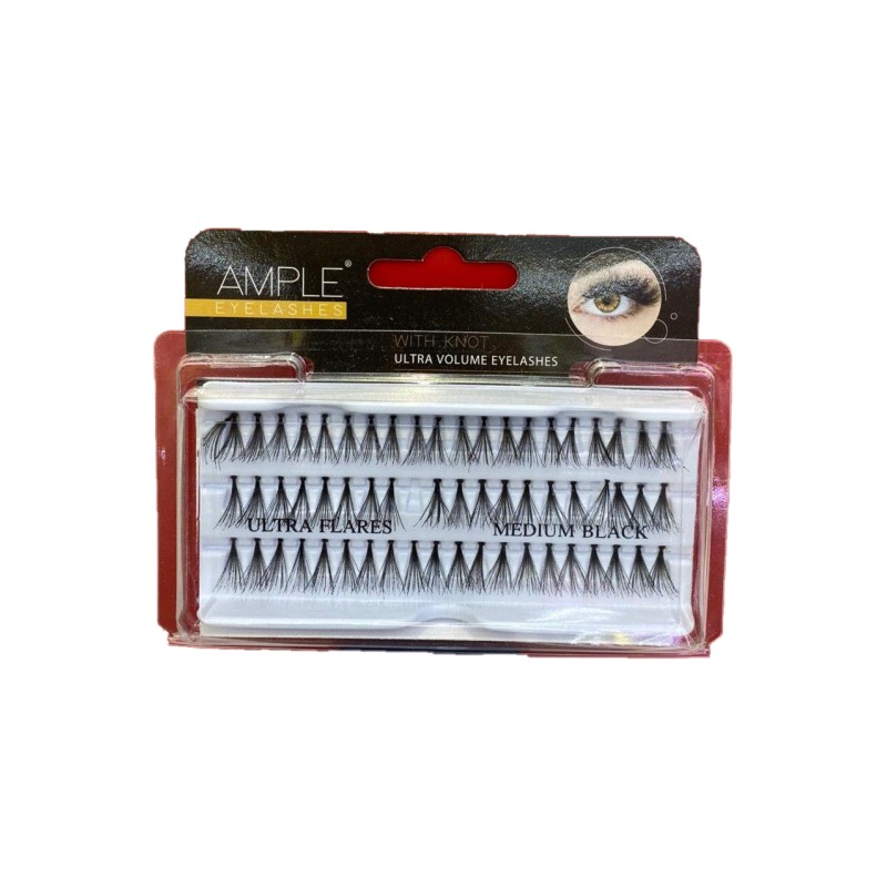 مژه مصنوعی گره دار مدل Medium Black امپل 60 عددی