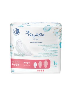 نوار بهداشتی مای لیدی بالدار سایز متوسط Medium خیلی نازک مدل ایرلید بسته 10 عددی