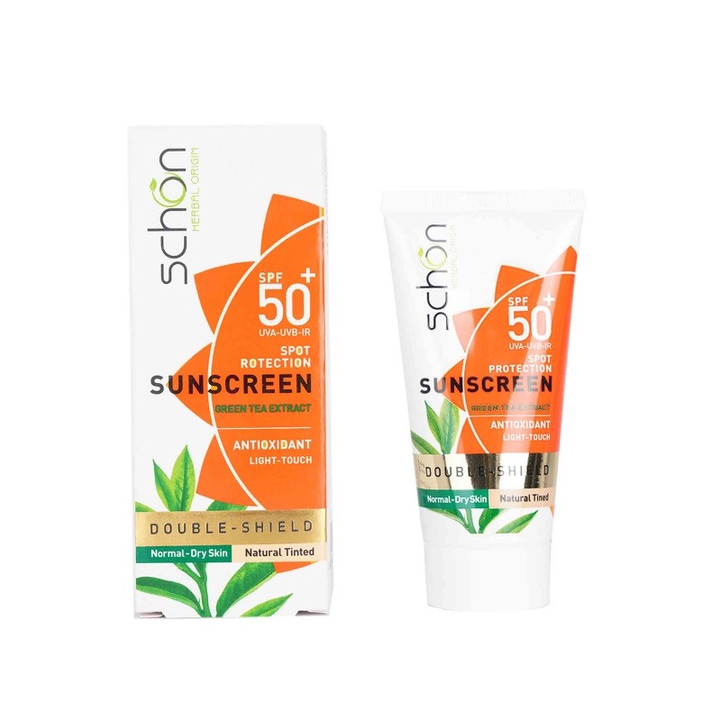کرم ضد آفتاب سری Double Shield مدل رنگ طبیعی پوشت خشک و نرمال +SPF50 شون 50 میل