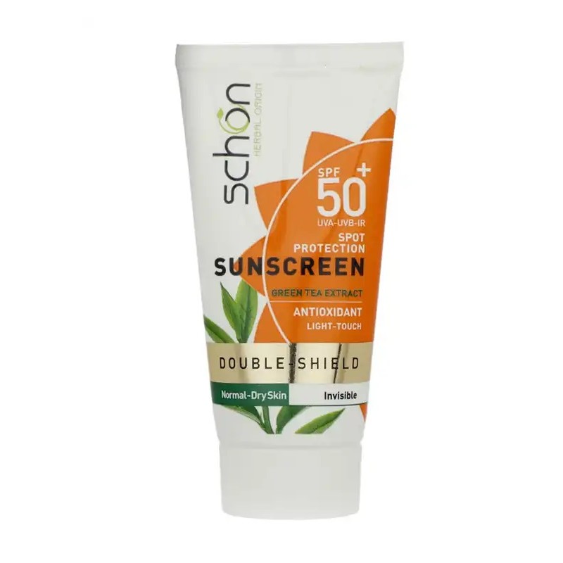 کرم ضد آفتاب سری Double Shield مدل بی رنگ پوشت خشک و نرمال +SPF50 شون 50 میل