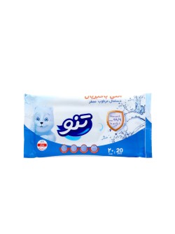 دستمال مرطوب معطر آنتی باکتریال تنو بسته 20 عددی