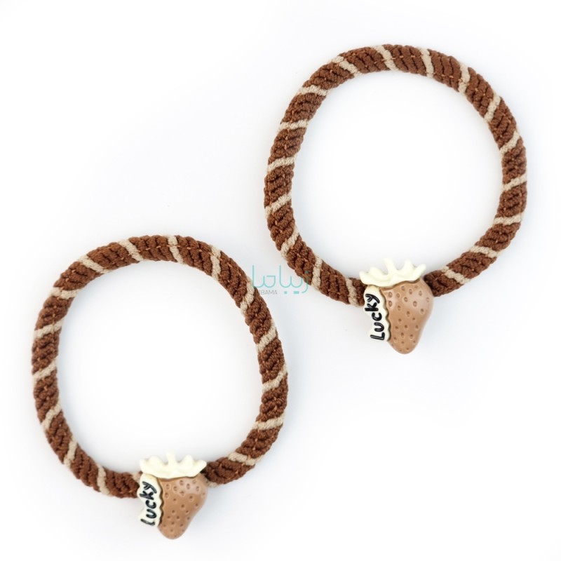 پک کش مو طرح توت فرنگی Lucky کد J02 بسته 2 عددی