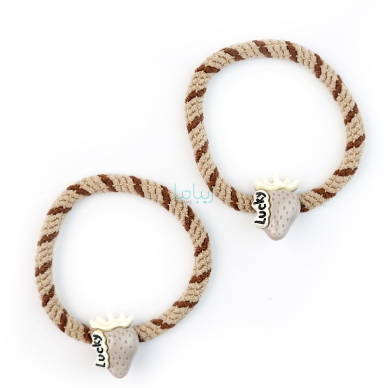 پک کش مو طرح توت فرنگی Lucky کد J02 بسته 2 عددی