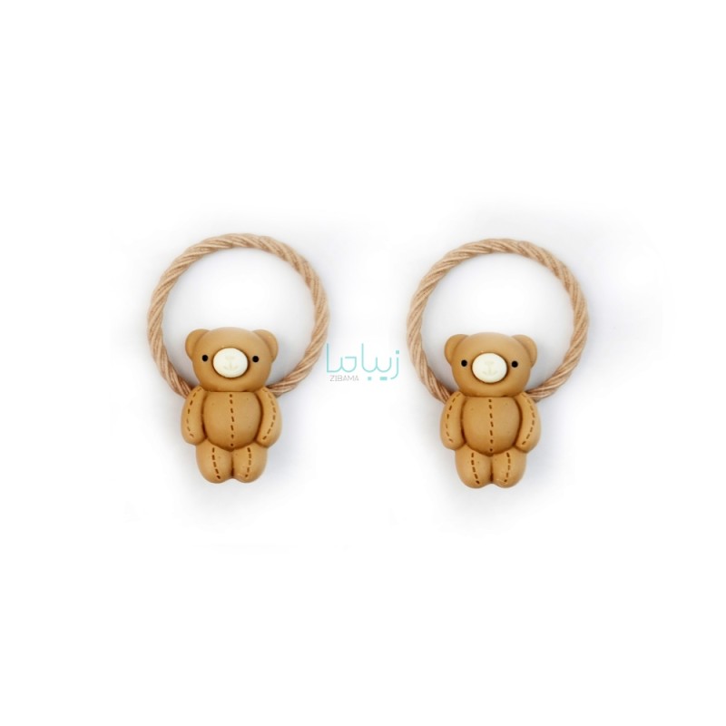 پک کش مو طرح خرسی کد H02 بسته 2 عددی