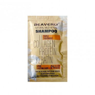 شامپو مو ساشه ای فاقد سولفات مدل COLLAGEN PROTEIN KERATIN بیورلی 10 میل