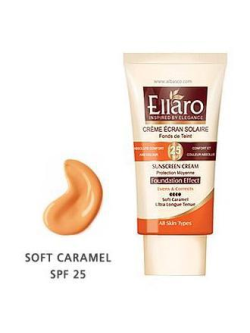 کرم ضد آفتاب SPF25 کرم پودری برای انواع پوست ها تعداد کم - چهار نقطه - کاراملی Soft Caramel الارو 40 میل