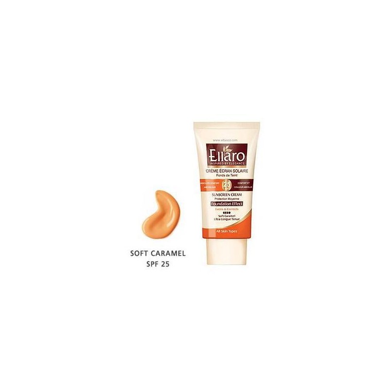 کرم ضد آفتاب SPF25 کرم پودری برای انواع پوست ها تعداد کم - چهار نقطه - کاراملی Soft Caramel الارو 40 میل