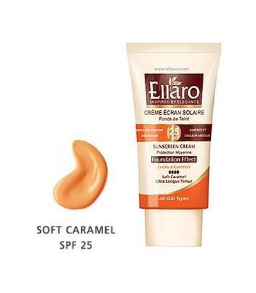 کرم ضد آفتاب SPF25 کرم پودری برای انواع پوست ها تعداد کم - چهار نقطه - کاراملی Soft Caramel الارو 40 میل