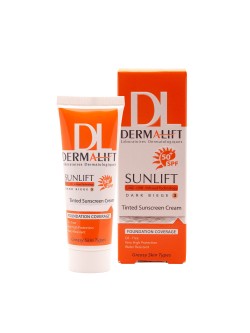 کرم ضد آفتاب درمالیفت SPF50+ رنگی بژ تیره شماره 3 مناسب پوست چرب حجم 40 میل
