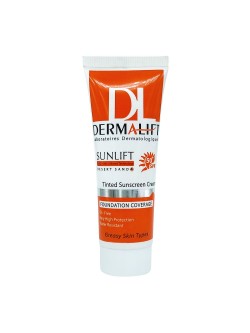کرم ضد آفتاب درمالیفت SPF50+ رنگی شماره 4 مناسب پوست چرب حجم 40 میل