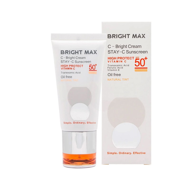ضدآفتاب مدل رنگ طبیعی Vitamin C SPF+50 برایت مکس 50 میل