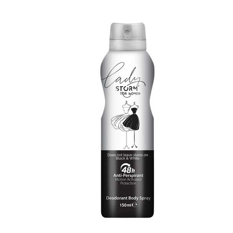 اسپری ضدتعریق زنانه مدل Black & White استورم 150 میل